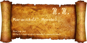 Maracskó Mendel névjegykártya